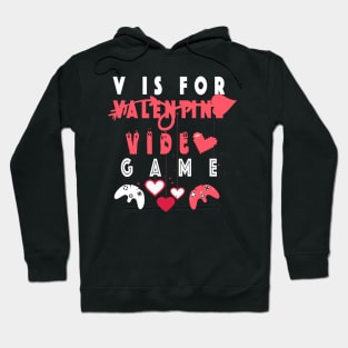 V is for Video Games Shirt Valentine Boys Valentines Day Hoodie